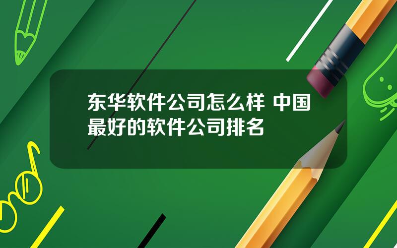 东华软件公司怎么样 中国最好的软件公司排名